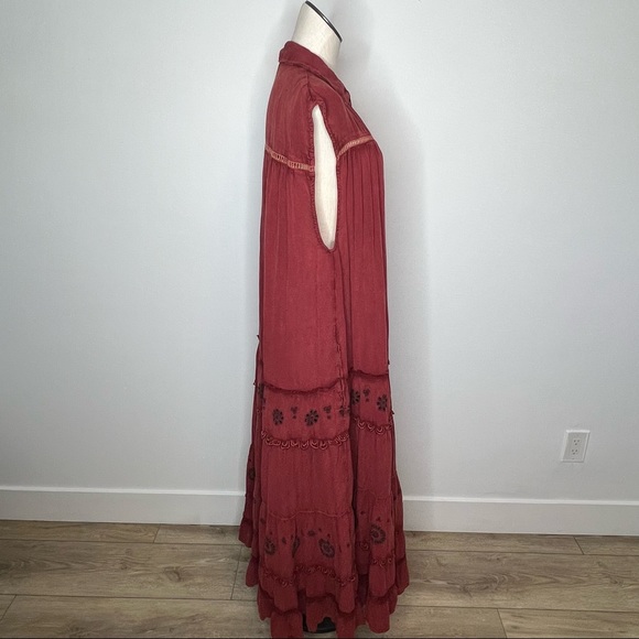 Free People Women's Pretty Cozy Maxi Dress Brown Small - Picture 8 of 10